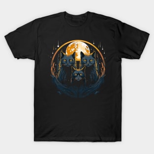 Three Cats Moon T-Shirt